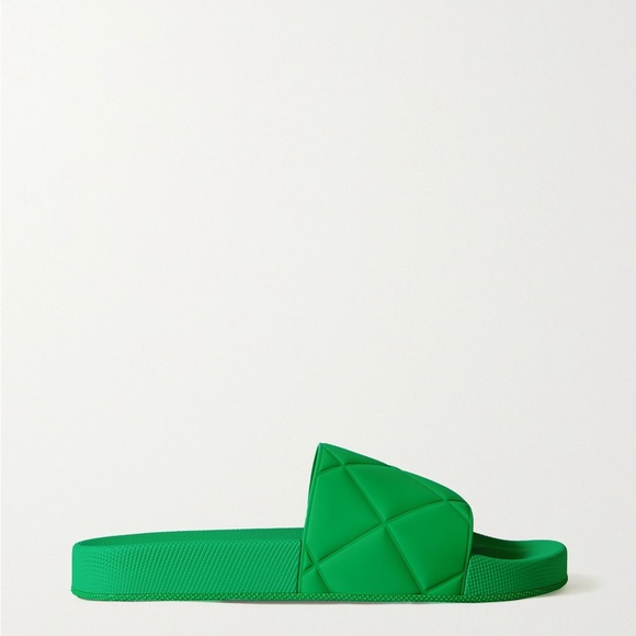 Bottega Veneta Shoes - Bottega Veneta Green Rubber Slide Sandals size 5